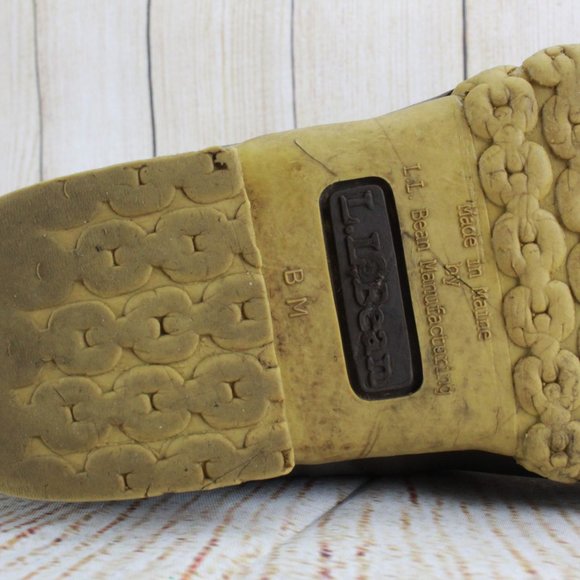 LL BEAN Insulated Brown Leather Lace-up Ankle Duck Boots Size 6 M - Picture 9 of 9